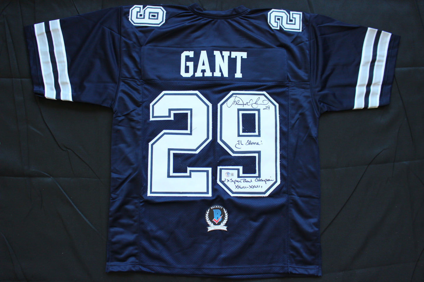 KENNETH KENNY GANT DALLAS COWBOYS SIGNED ROAD JERSEY Large w/INSCs BAS COA