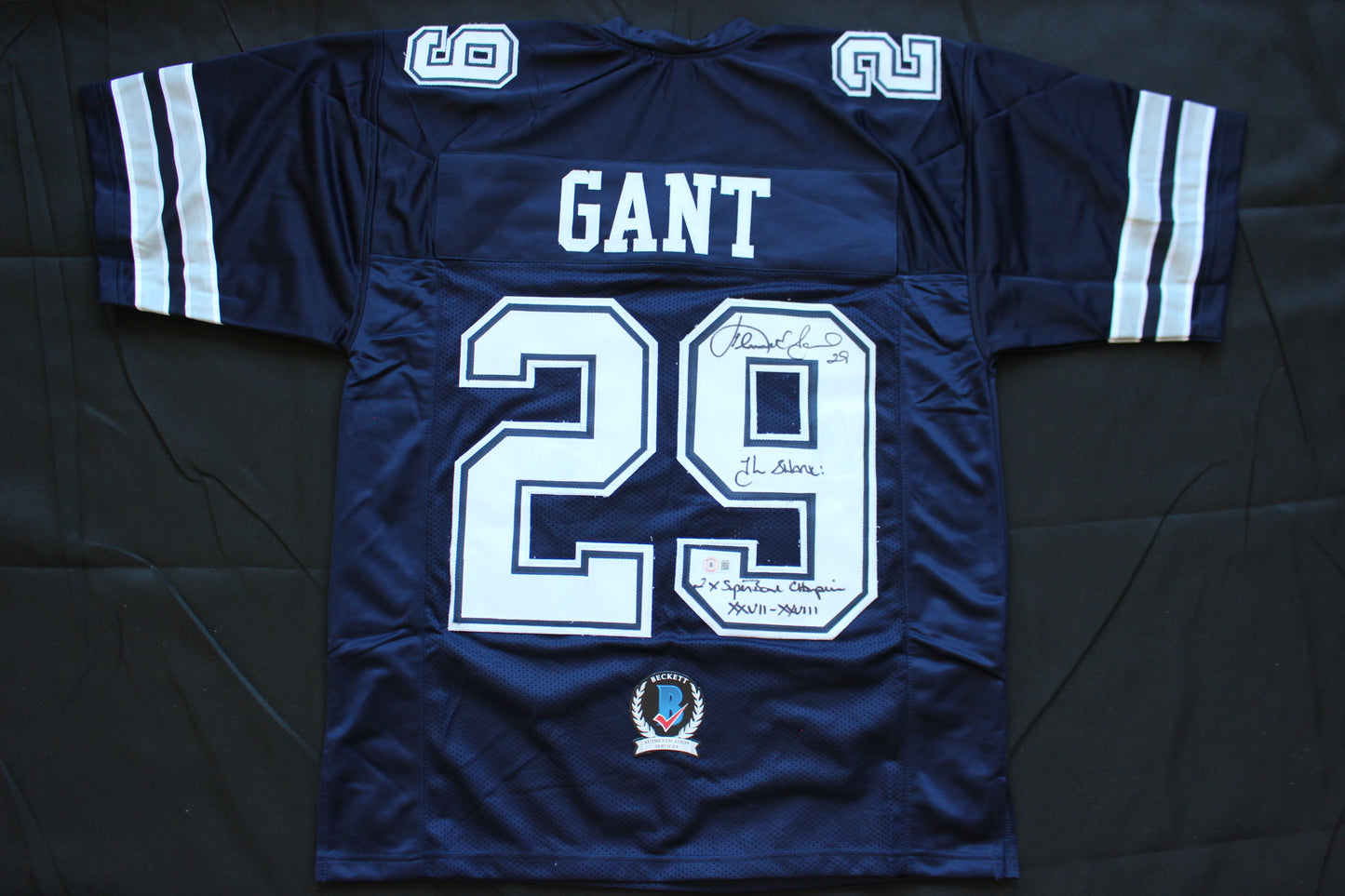 KENNETH KENNY GANT DALLAS COWBOYS SIGNED ROAD JERSEY Large w/INSCs BAS COA