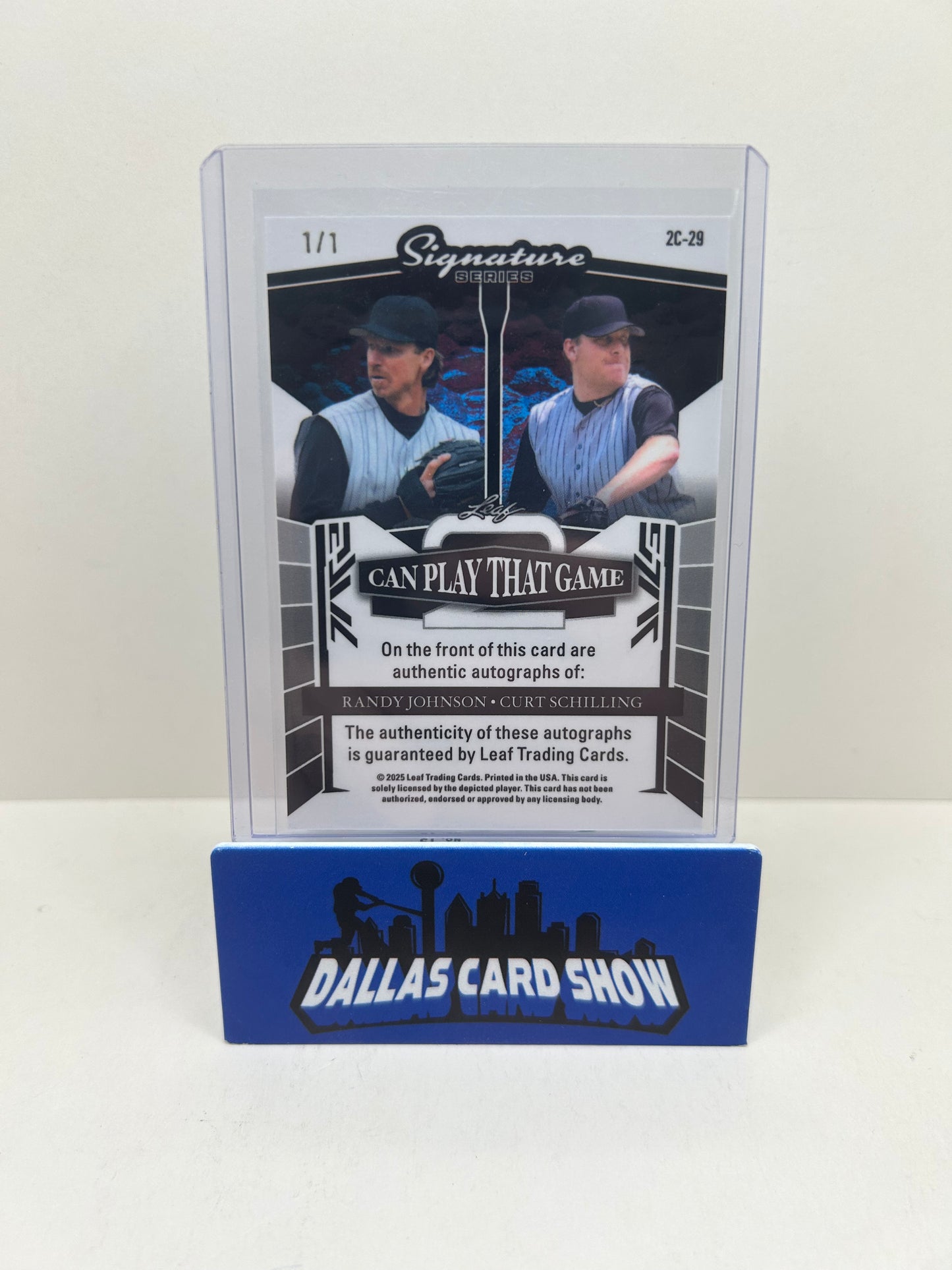 2025 Leaf Signature Series Green Crystal Randy Johnson Schilling 1/1 Auto