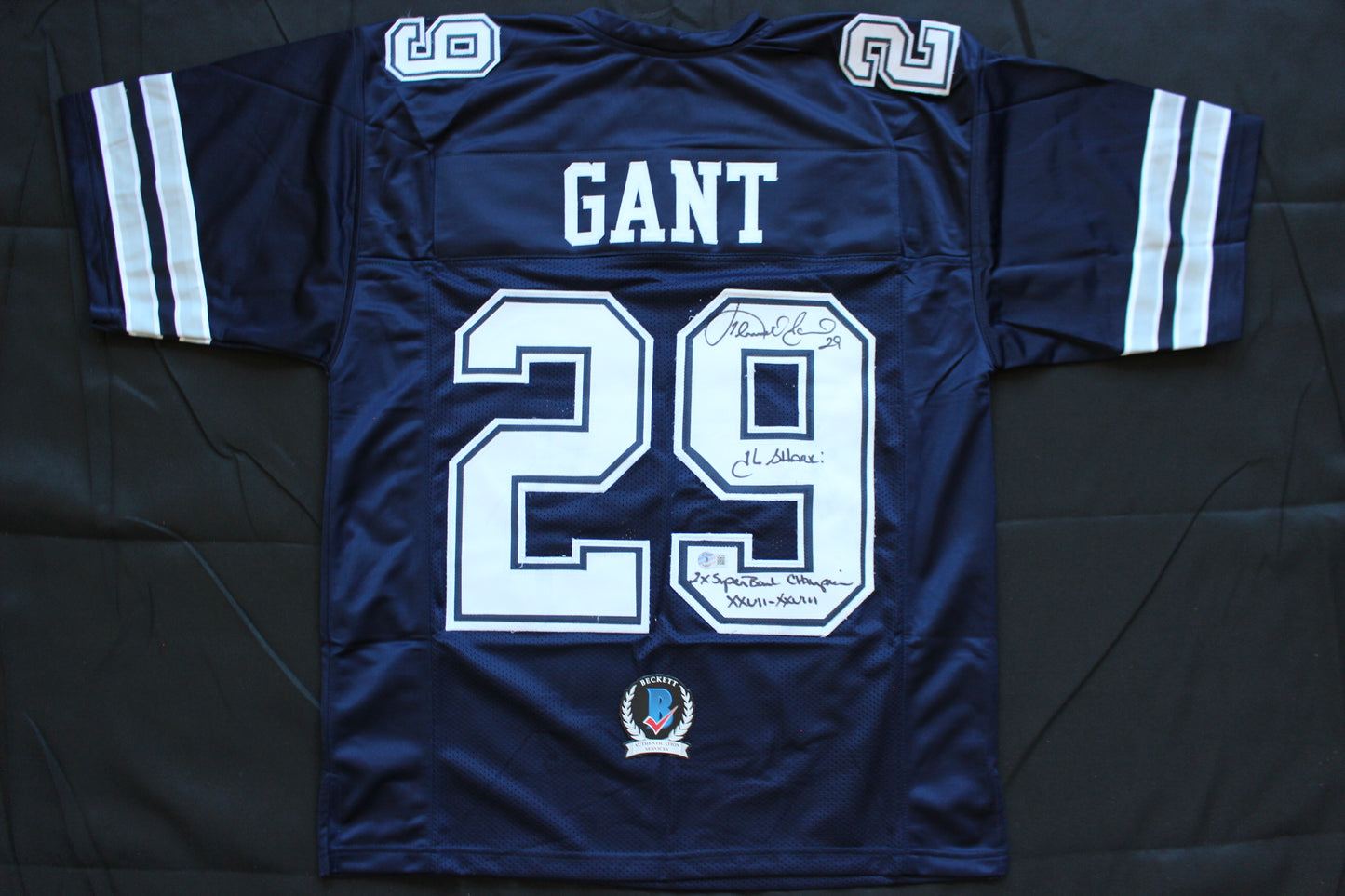 KENNETH KENNY GANT DALLAS COWBOYS SIGNED ROAD JERSEY Large w/INSCs BAS COA