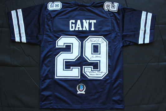 KENNETH KENNY GANT DALLAS COWBOYS SIGNED ROAD JERSEY Large w/INSCs BAS COA