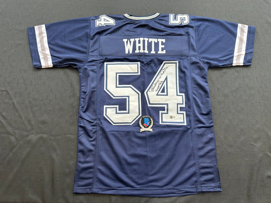 RANDY WHITE DALLAS COWBOYS SIGNED BLUE JERSEY w/HOF 94 INSCRIPTION BAS