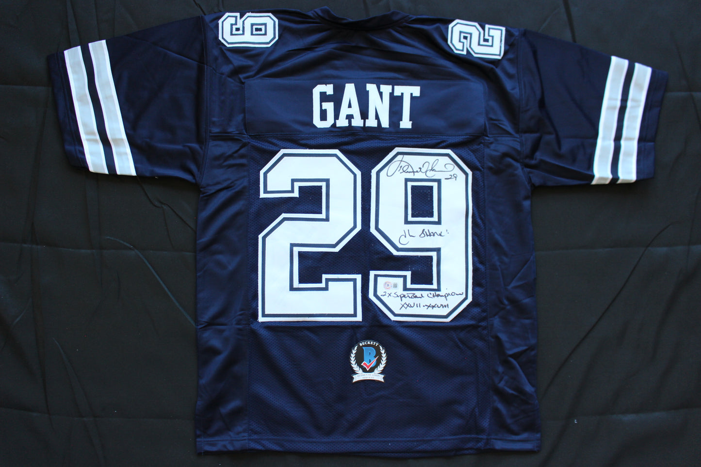 KENNETH KENNY GANT DALLAS COWBOYS SIGNED ROAD JERSEY Large w/INSCs BAS COA