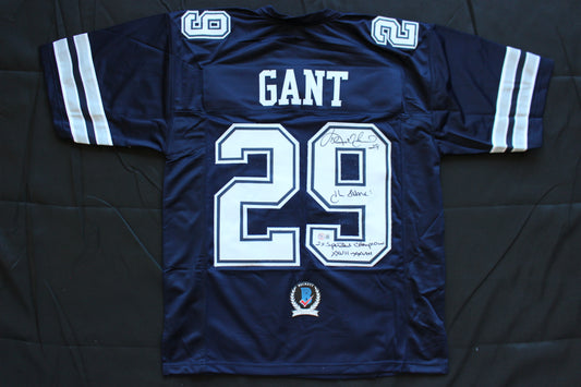 KENNETH KENNY GANT DALLAS COWBOYS SIGNED ROAD JERSEY Large w/INSCs BAS COA