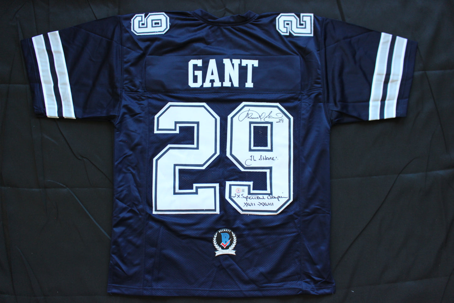 KENNETH KENNY GANT DALLAS COWBOYS SIGNED ROAD JERSEY Large w/INSCs BAS COA