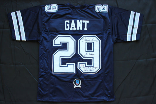 KENNETH KENNY GANT DALLAS COWBOYS SIGNED ROAD JERSEY Large w/INSCs BAS COA