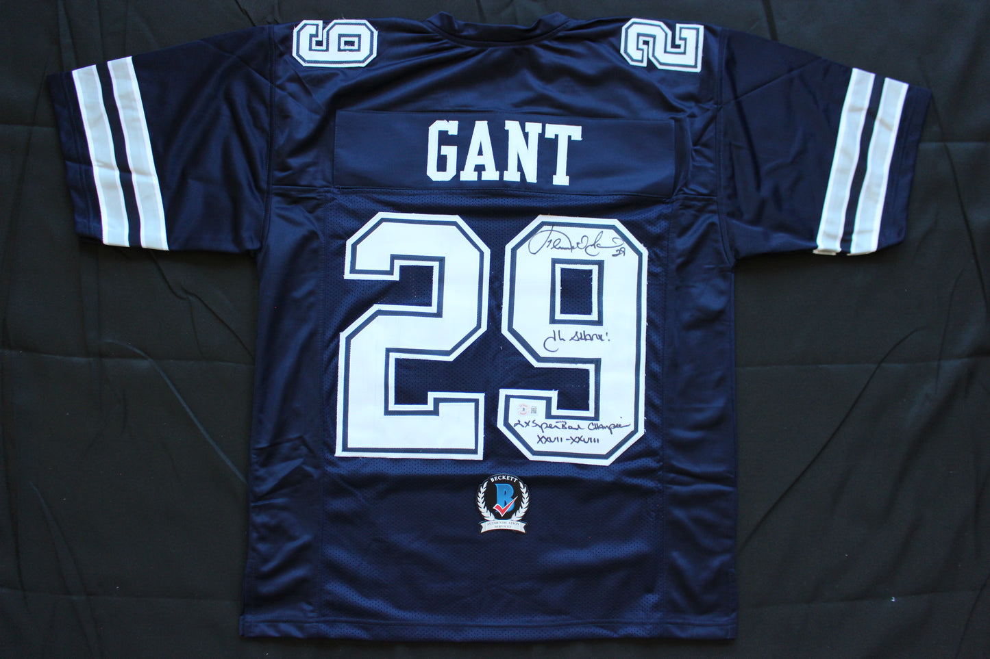 KENNETH KENNY GANT DALLAS COWBOYS SIGNED ROAD JERSEY Large w/INSCs BAS COA