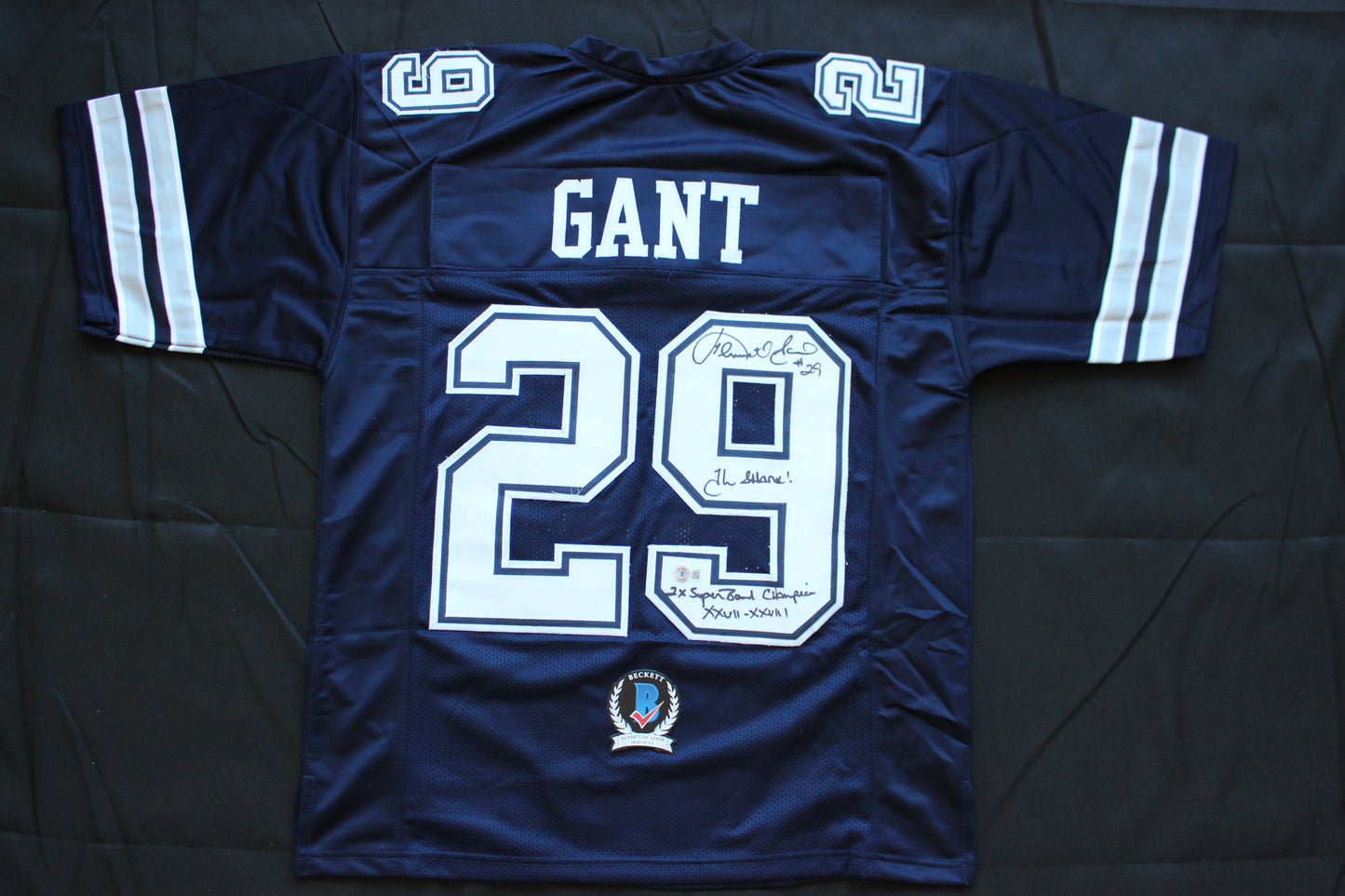 KENNETH KENNY GANT DALLAS COWBOYS SIGNED ROAD JERSEY Large w/INSCs BAS COA