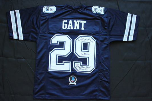 KENNETH KENNY GANT DALLAS COWBOYS SIGNED ROAD JERSEY Large w/INSCs BAS COA