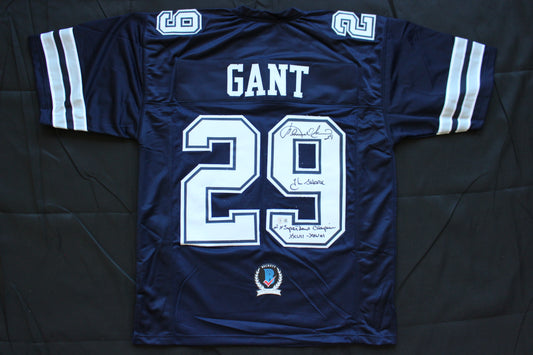 KENNETH KENNY GANT DALLAS COWBOYS SIGNED ROAD JERSEY Large w/INSCs BAS COA