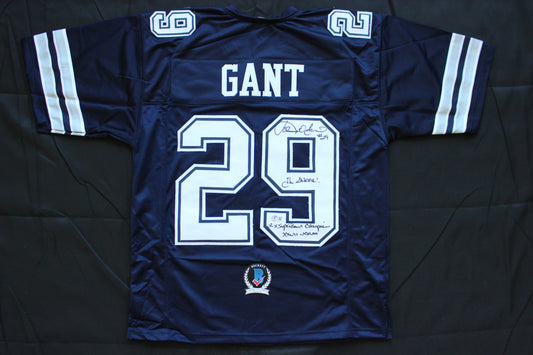 KENNETH KENNY GANT DALLAS COWBOYS SIGNED ROAD JERSEY Large w/INSCs BAS COA