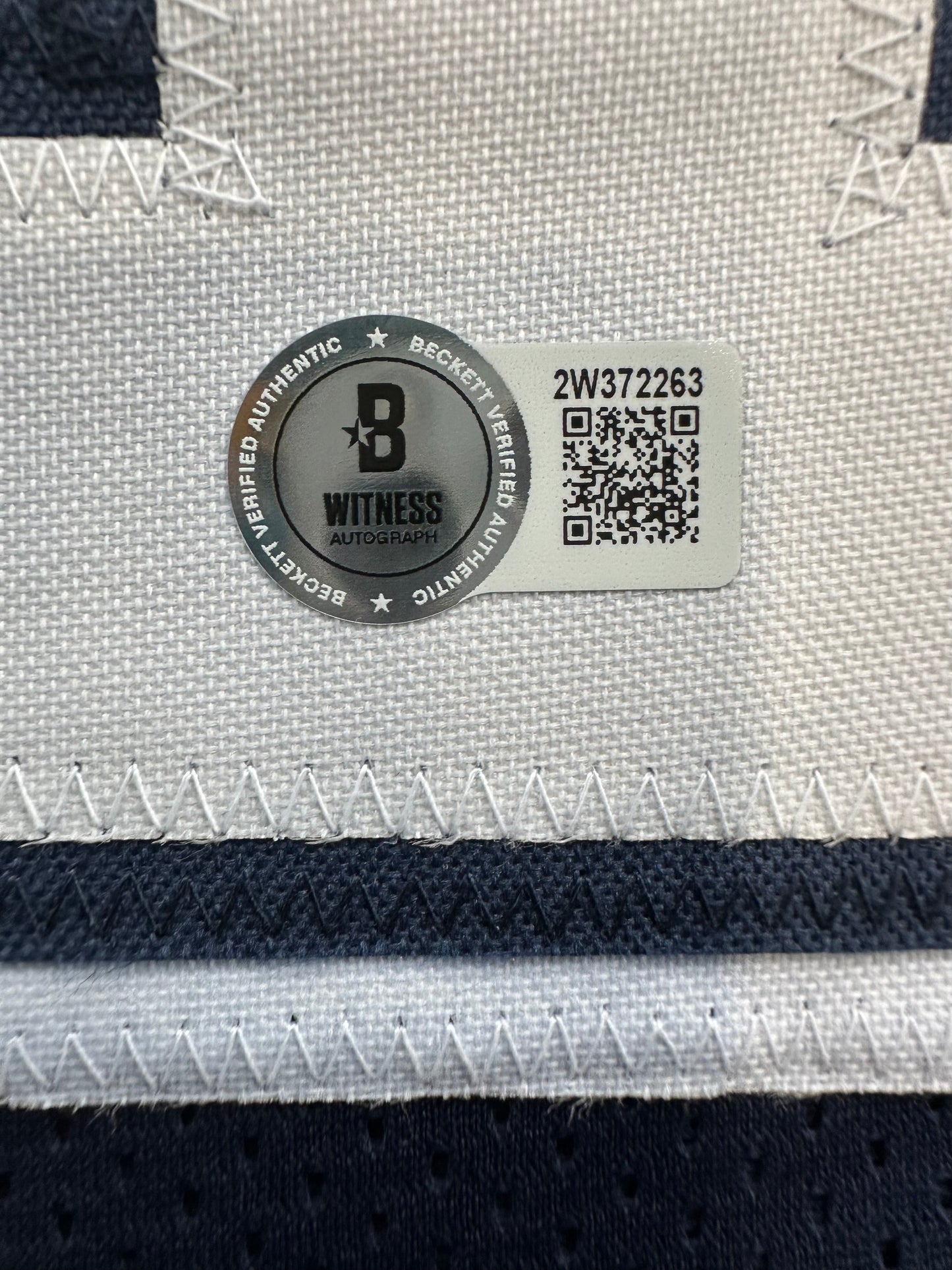 RANDY WHITE DALLAS COWBOYS SIGNED BLUE JERSEY w/HOF 94 INSCRIPTION BAS