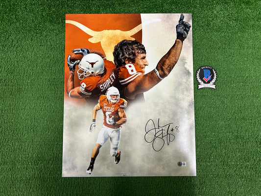 JORDAN SHIPLEY Texas Longhorns SIGNED 16x20 PHOTO Custom Hook 'Em BAS COA