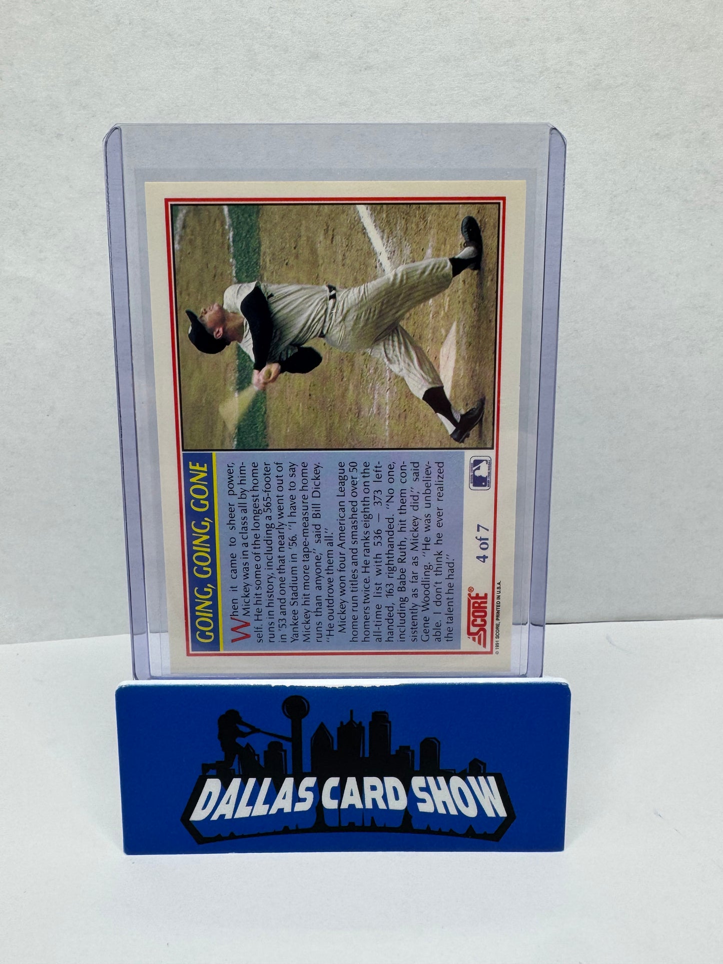 1991 Score Baseball Going, Going, Gone Mickey Mantle - 4 of 7