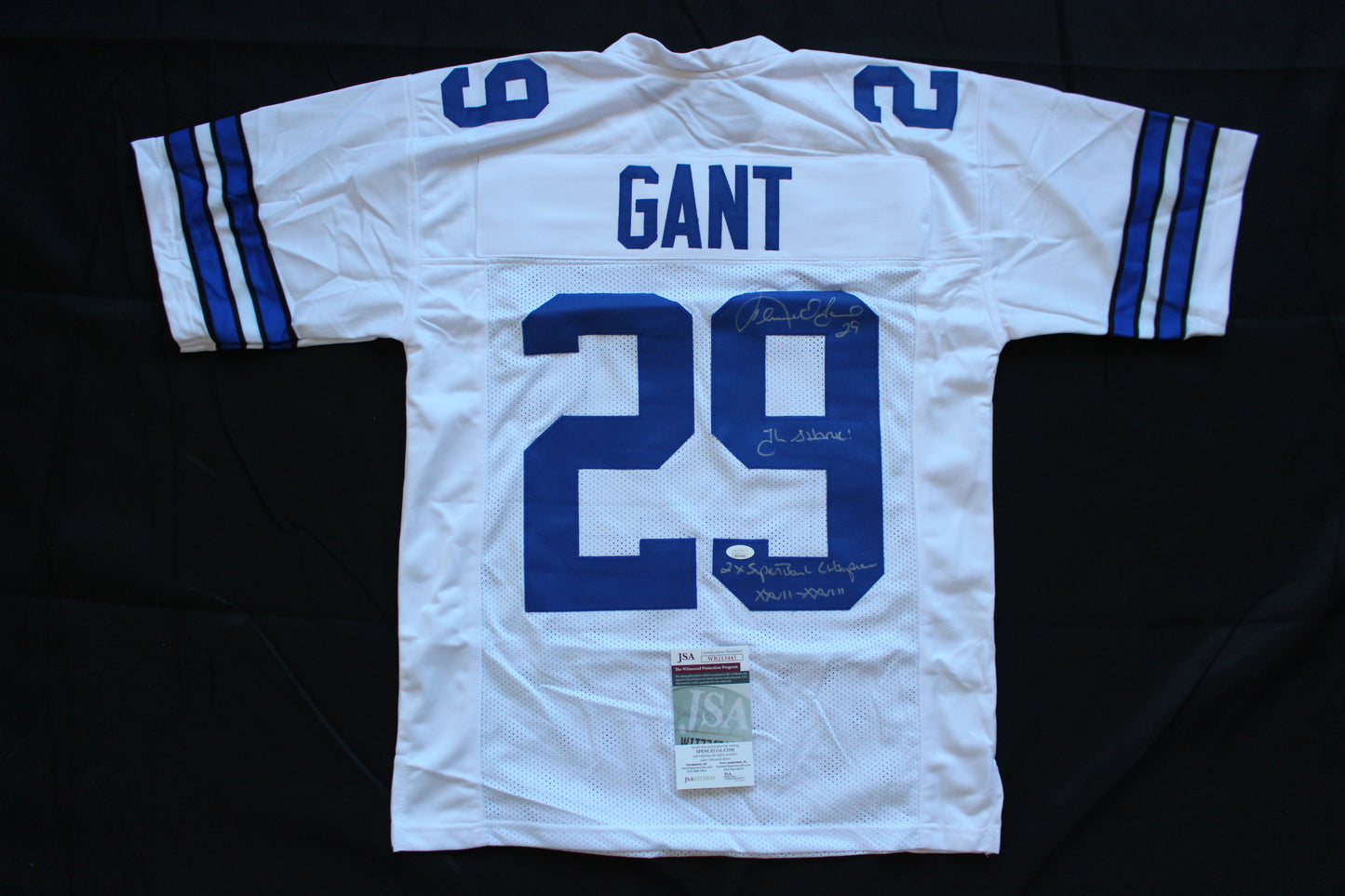 KENNETH KENNY GANT DALLAS COWBOYS SIGNED HOME JERSEY Medium w/INSCs JSA COA