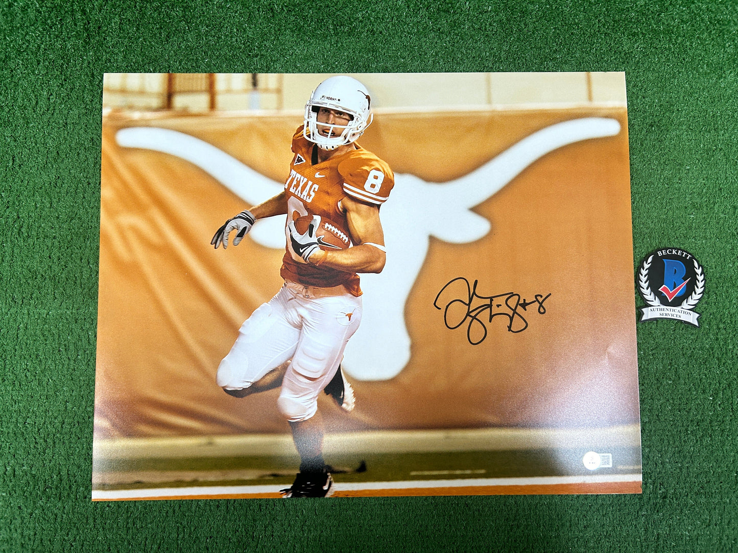JORDAN SHIPLEY Texas Longhorns SIGNED 16x20 PHOTO Touchdown BAS COA