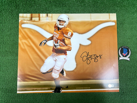 JORDAN SHIPLEY Texas Longhorns SIGNED 16x20 PHOTO Touchdown BAS COA