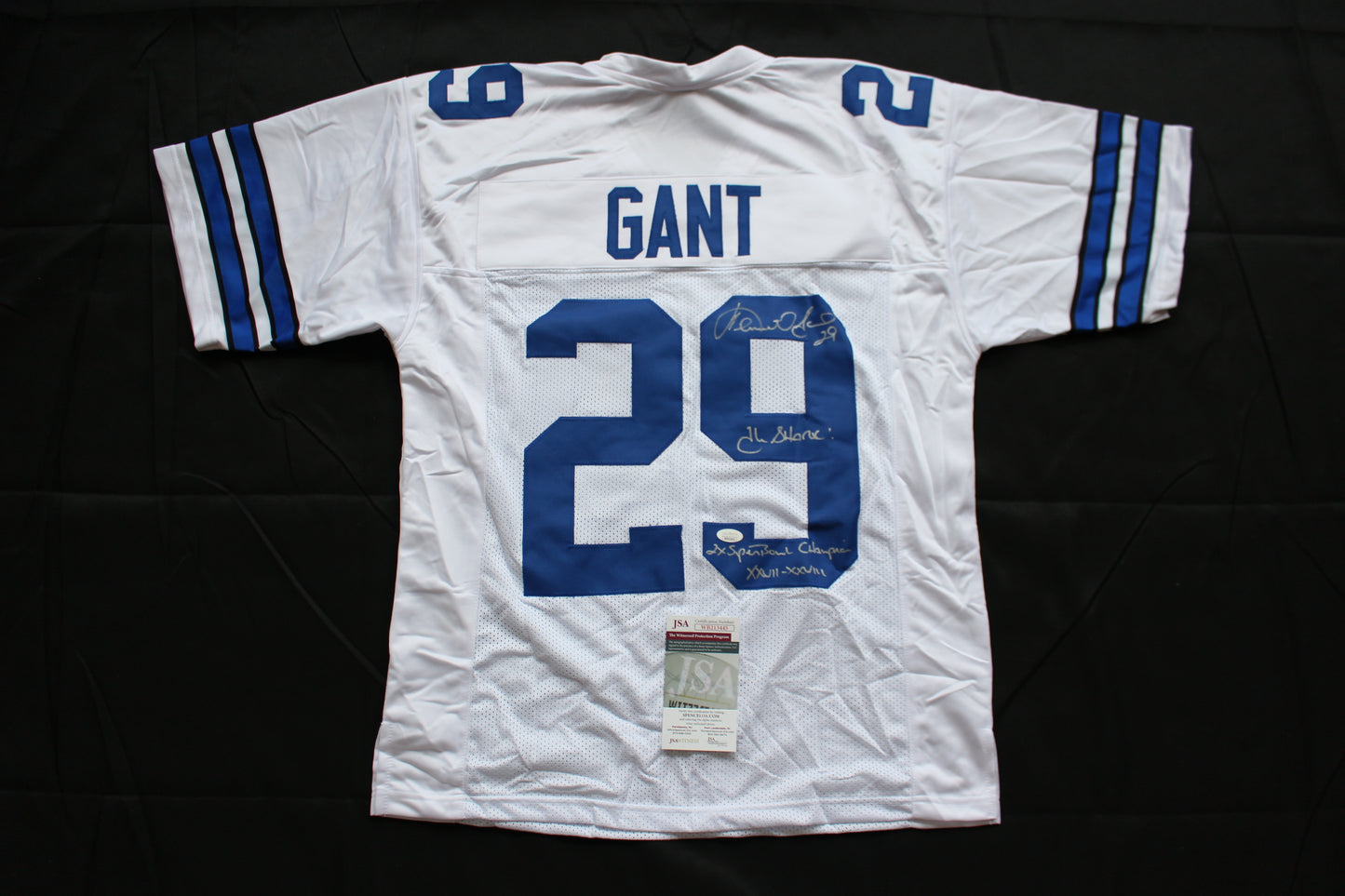 KENNETH KENNY GANT DALLAS COWBOYS SIGNED HOME JERSEY Large w/INSCs JSA COA