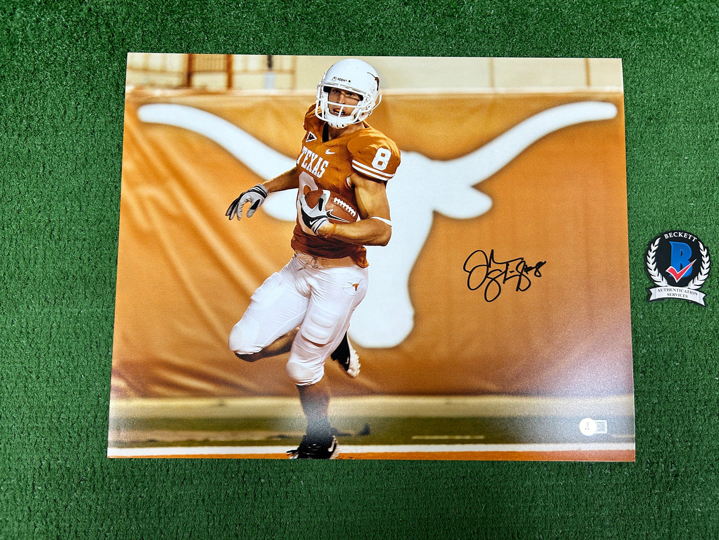 JORDAN SHIPLEY Texas Longhorns SIGNED 16x20 PHOTO Touchdown BAS COA