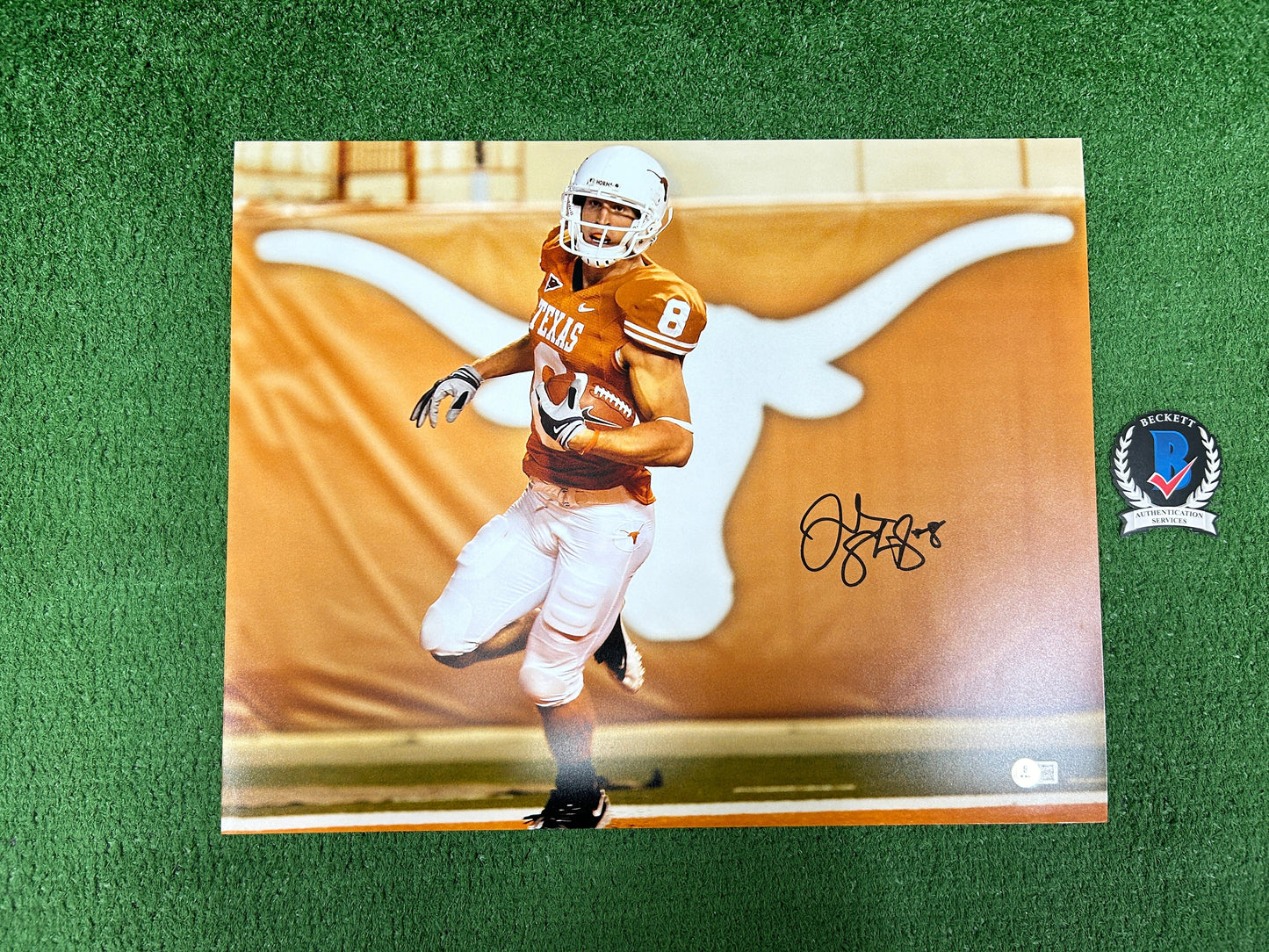 JORDAN SHIPLEY Texas Longhorns SIGNED 16x20 PHOTO Touchdown BAS COA