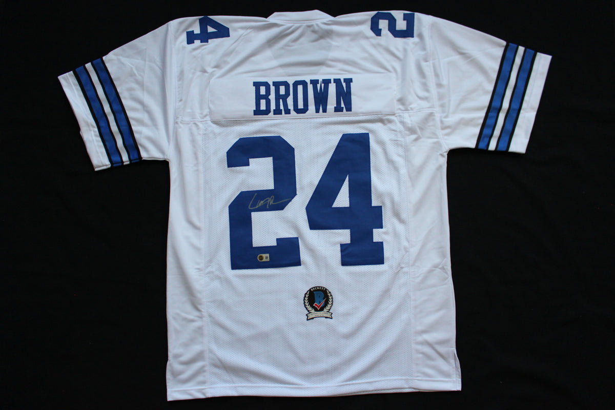 LARRY BROWN DALLAS COWBOYS SIGNED JERSEY TCU BAS