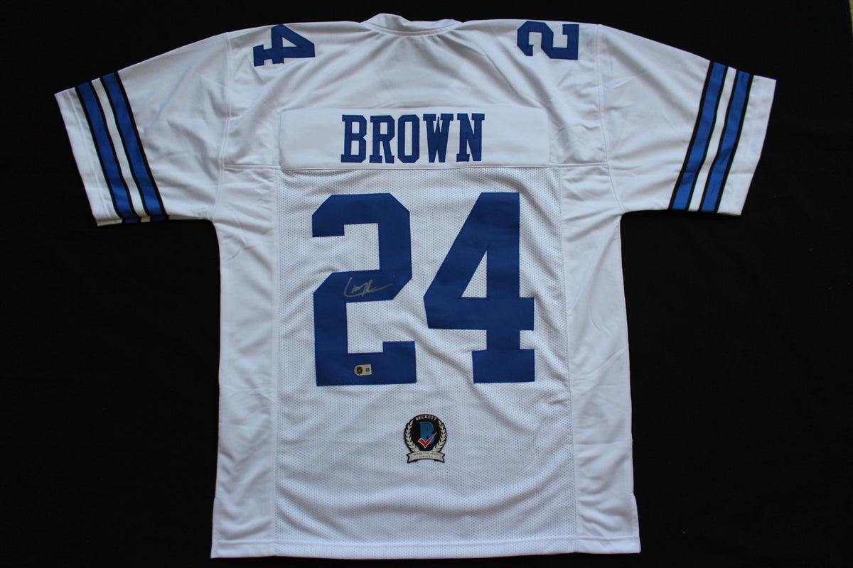 LARRY BROWN DALLAS COWBOYS SIGNED JERSEY TCU BAS