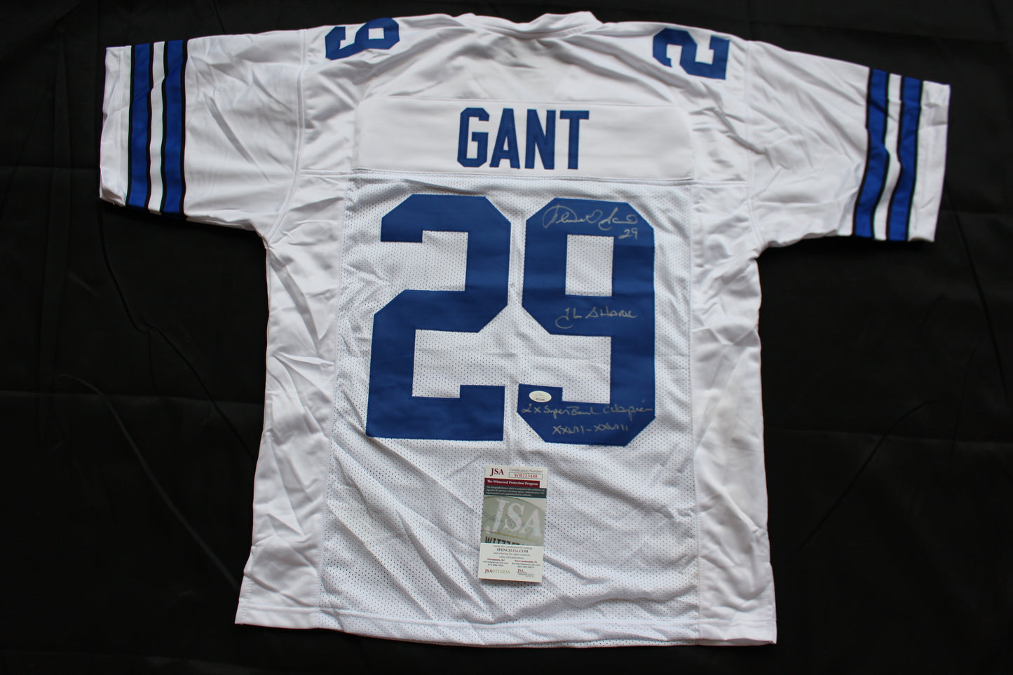 KENNETH KENNY GANT DALLAS COWBOYS SIGNED HOME JERSEY Large w/INSCs JSA COA