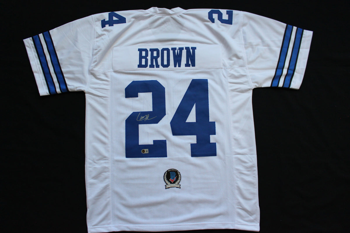 LARRY BROWN DALLAS COWBOYS SIGNED JERSEY TCU BAS