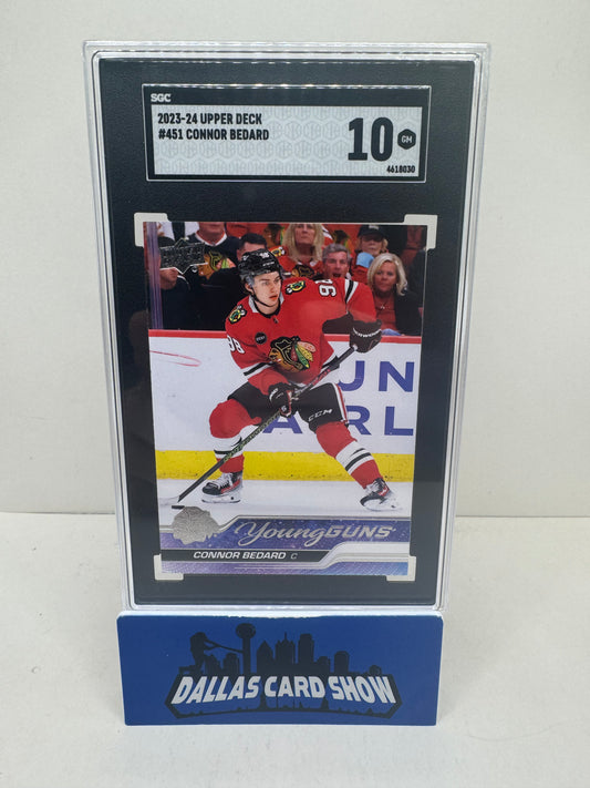 2023-24 Upper Deck #451 Connor Bedard Young Guns Rookie Card SGC 10