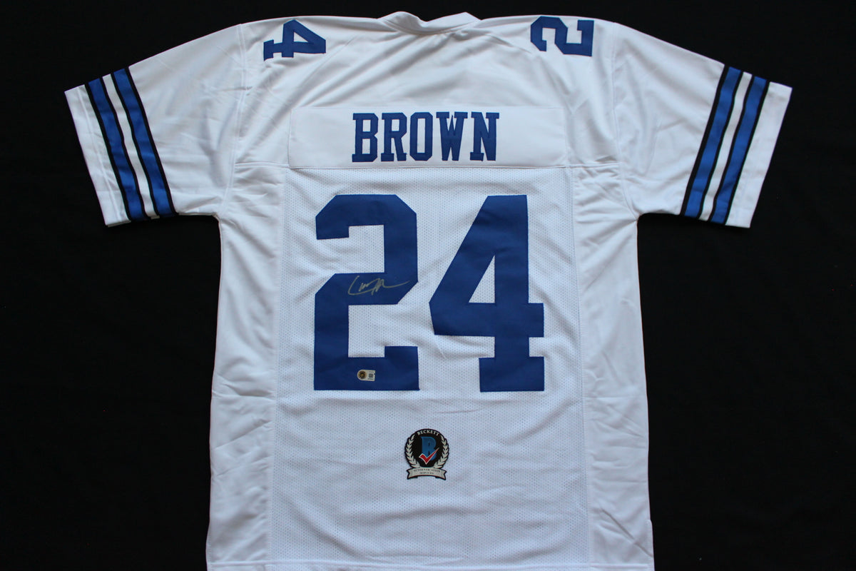 LARRY BROWN DALLAS COWBOYS SIGNED JERSEY TCU BAS