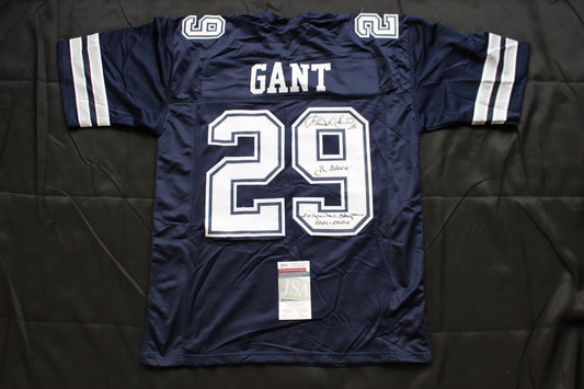 KENNETH KENNY GANT DALLAS COWBOYS SIGNED ROAD JERSEY XL w/INSCs JSA COA