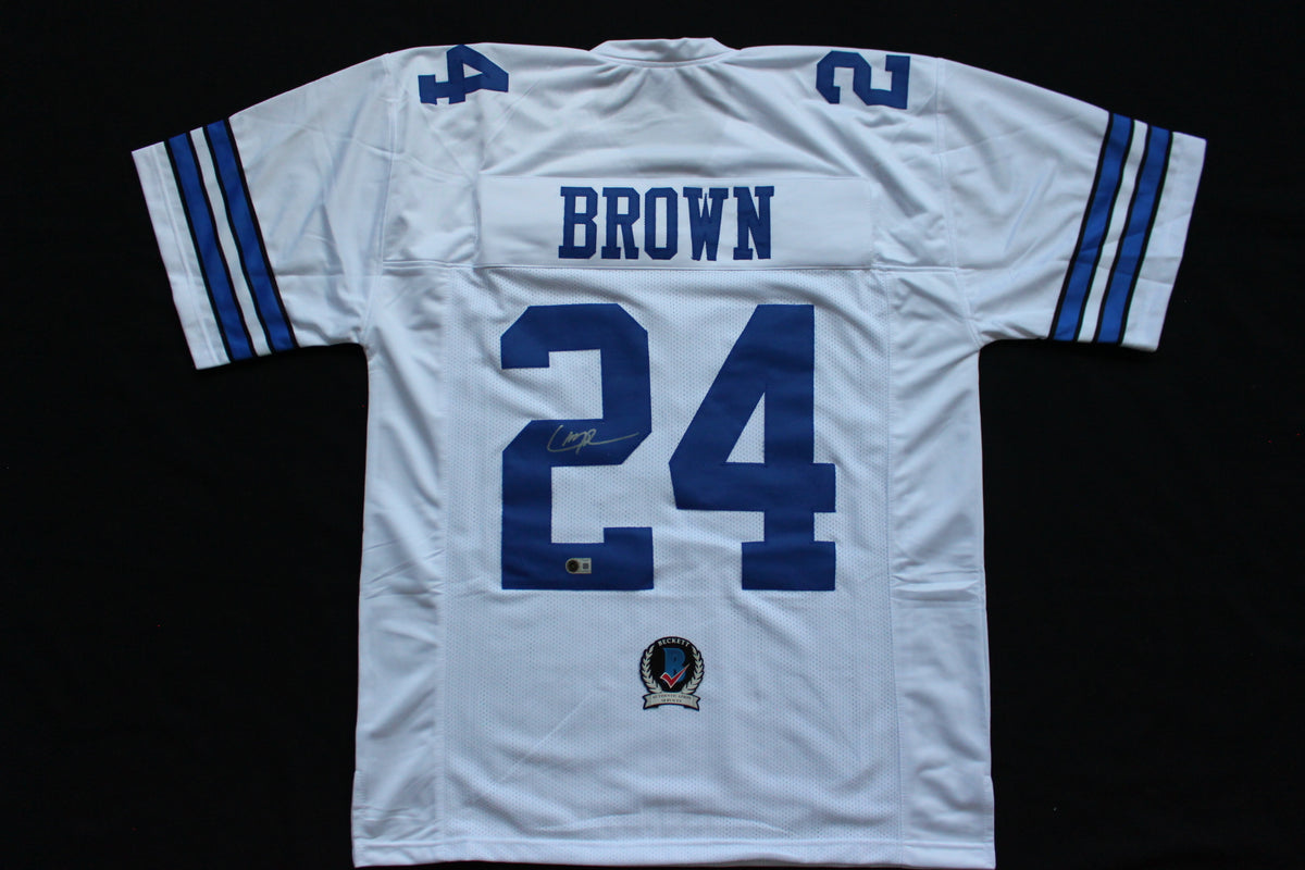 LARRY BROWN DALLAS COWBOYS SIGNED JERSEY TCU BAS