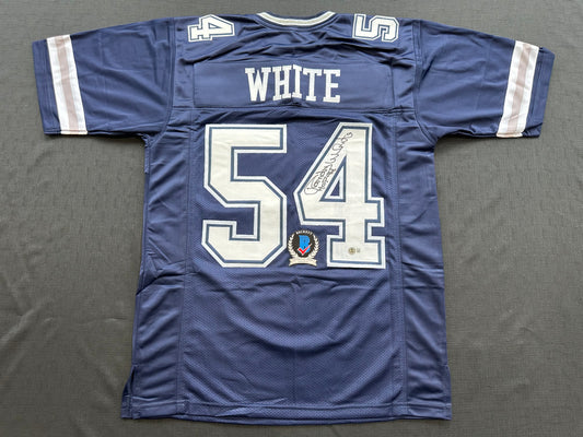 RANDY WHITE DALLAS COWBOYS SIGNED BLUE JERSEY w/HOF 94 INSCRIPTION BAS