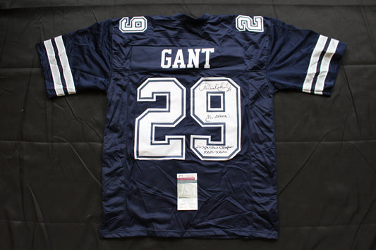 KENNETH KENNY GANT DALLAS COWBOYS SIGNED ROAD JERSEY XL w/INSCs JSA COA