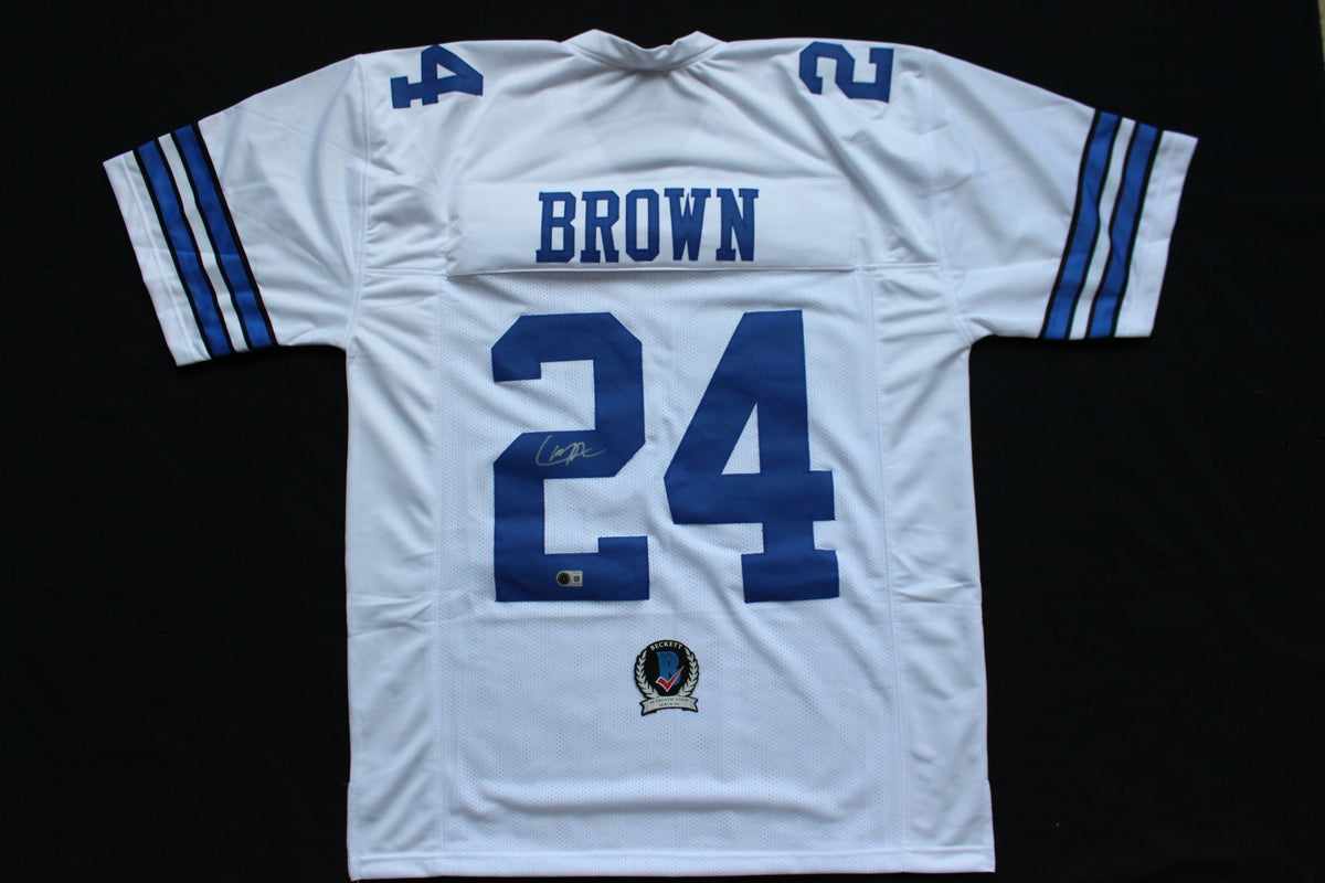 LARRY BROWN DALLAS COWBOYS SIGNED JERSEY TCU BAS