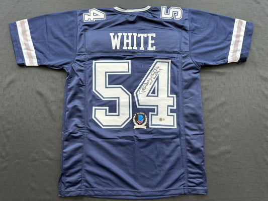 RANDY WHITE DALLAS COWBOYS SIGNED BLUE JERSEY w/HOF 94 INSCRIPTION BAS