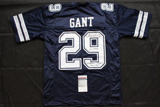 KENNETH KENNY GANT DALLAS COWBOYS SIGNED ROAD JERSEY XL w/INSCs JSA COA