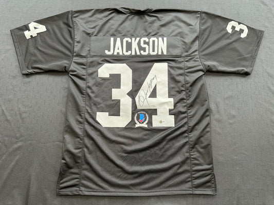 BO JACKSON LOS ANGELES RAIDERS SIGNED BLACK JERSEY KC Royals BAS COA