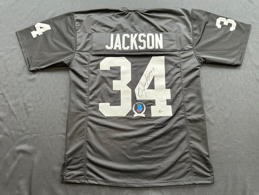 BO JACKSON LOS ANGELES RAIDERS SIGNED BLACK JERSEY KC Royals BAS COA