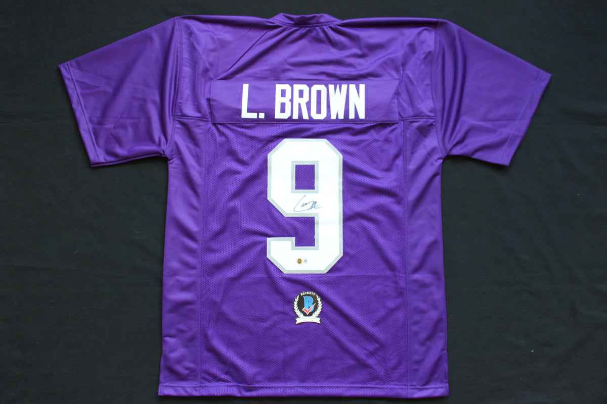 LARRY BROWN TCU HORNED FROGS SIGNED JERSEY Dallas Cowboys BAS