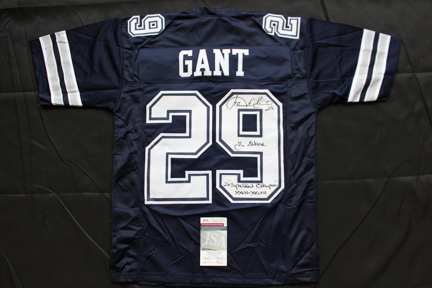 KENNETH KENNY GANT DALLAS COWBOYS SIGNED ROAD JERSEY Medium w/INSCs JSA COA
