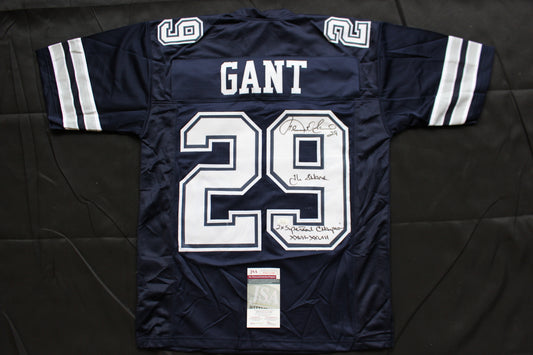 KENNETH KENNY GANT DALLAS COWBOYS SIGNED ROAD JERSEY Medium w/INSCs JSA COA