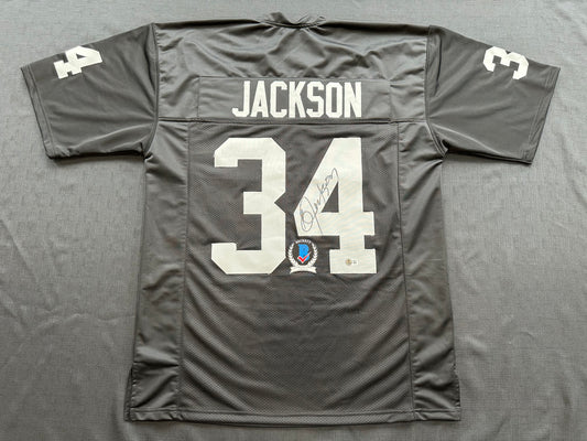BO JACKSON LOS ANGELES RAIDERS SIGNED BLACK JERSEY KC Royals BAS COA