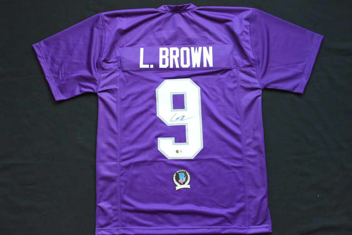 LARRY BROWN TCU HORNED FROGS SIGNED JERSEY Dallas Cowboys BAS