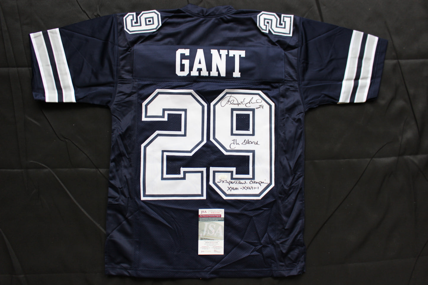 KENNETH KENNY GANT DALLAS COWBOYS SIGNED ROAD JERSEY Medium w/INSCs JSA COA