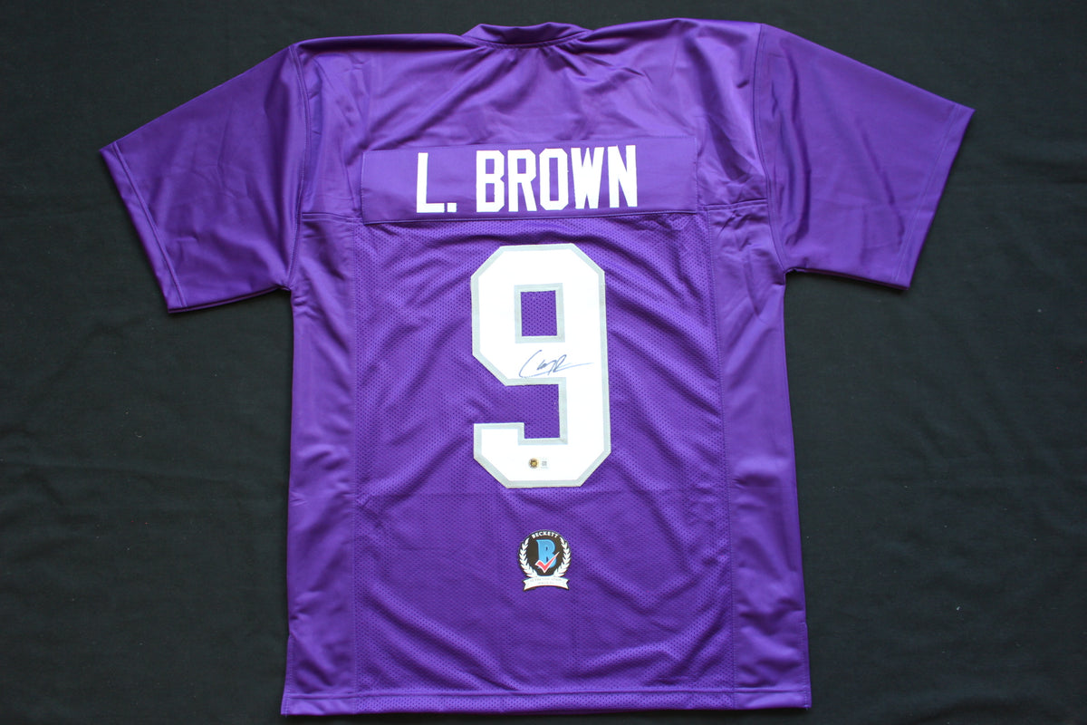 LARRY BROWN TCU HORNED FROGS SIGNED JERSEY Dallas Cowboys BAS