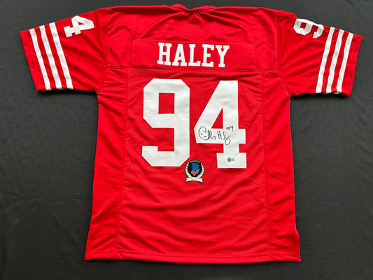 CHARLES HALEY SAN FRANCISCO 49ers SIGNED WHITE JERSEY Dallas Cowboys BAS