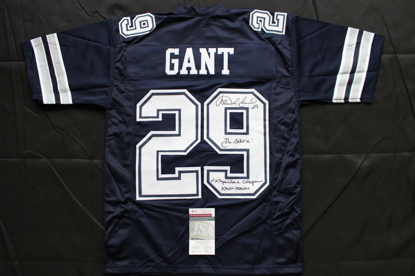 KENNETH KENNY GANT DALLAS COWBOYS SIGNED ROAD JERSEY Medium w/INSCs JSA COA
