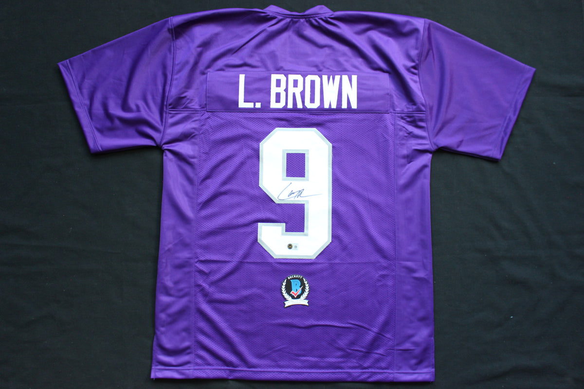LARRY BROWN TCU HORNED FROGS SIGNED JERSEY Dallas Cowboys BAS