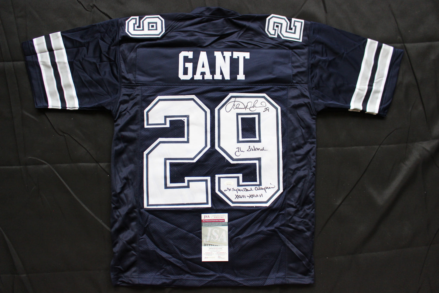KENNETH KENNY GANT DALLAS COWBOYS SIGNED ROAD JERSEY Medium w/INSCs JSA COA